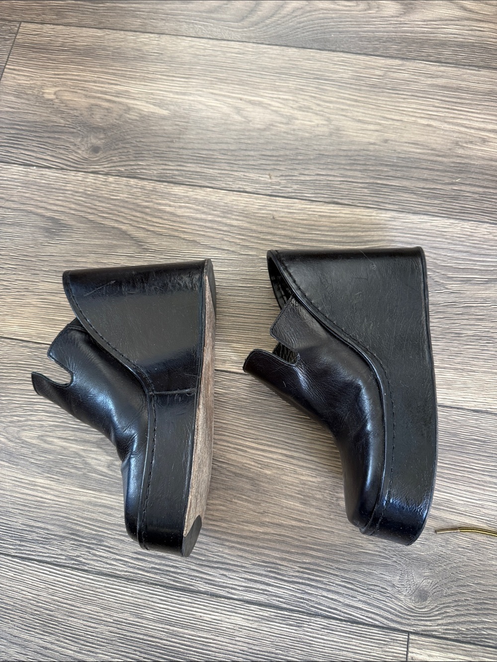 Miista Black Leather Sculptural Platform Wedge Booties Shoes EU 37 or US 7 - Picture 7 of 16